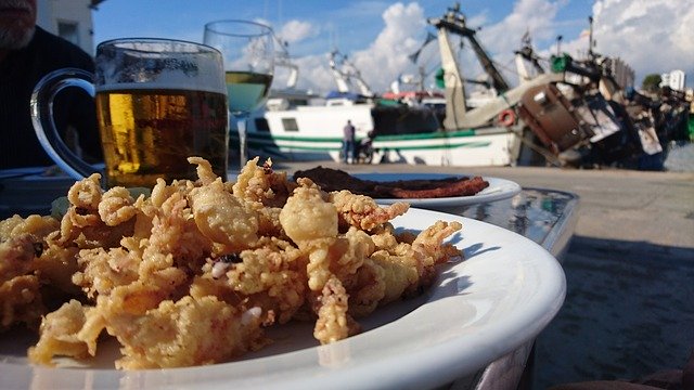 تنزيل مجاني لـ Mediterranean Cuisine Squid Beer - صورة مجانية أو صورة ليتم تحريرها باستخدام محرر الصور عبر الإنترنت GIMP