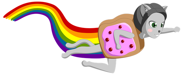 Free download Memes Cat Rainbow -  free illustration to be edited with GIMP free online image editor