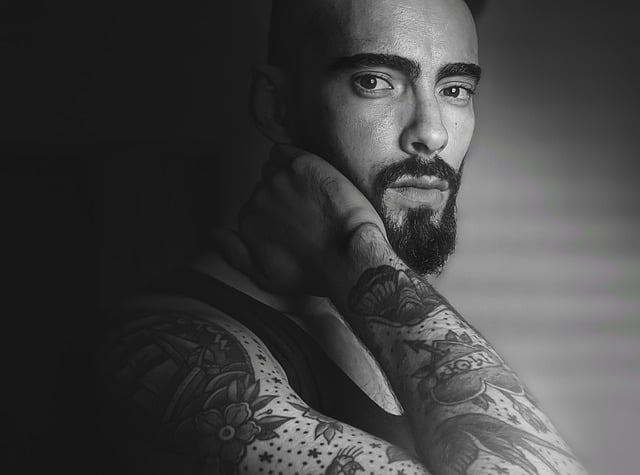 Free download men beard model portrait tattoos free picture to be edited with GIMP free online image editor