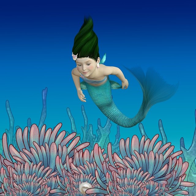 Free download Mermaid Coral Underwater -  free illustration to be edited with GIMP free online image editor