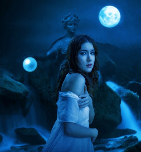 Free download Midnight Female Moonlight -  free photo or picture to be edited with GIMP online image editor