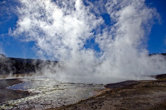 Free download Midway Geyser Basin Vapors -  free photo or picture to be edited with GIMP online image editor