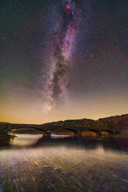 Free download milky way starry sky night bridge free picture to be edited with GIMP free online image editor