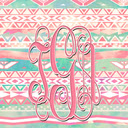 Mint Aztec Chevron Monogram  screen for extension Chrome web store in OffiDocs Chromium