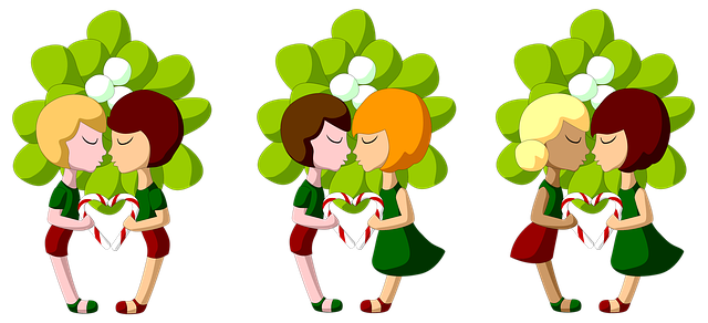 Free download Mistletoe Christmas Kiss New -  free illustration to be edited with GIMP free online image editor