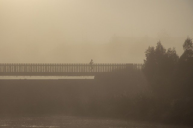 Free download Misty Bridge Jogging -  free photo or picture to be edited with GIMP online image editor