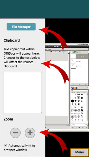 OffiDocs virtual linux online space to run Linux application using a webbrowser from a mobile device