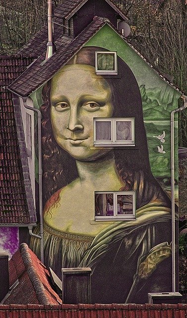 Free download Mona Lisa Painting Hauswand -  free photo or picture to be edited with GIMP online image editor