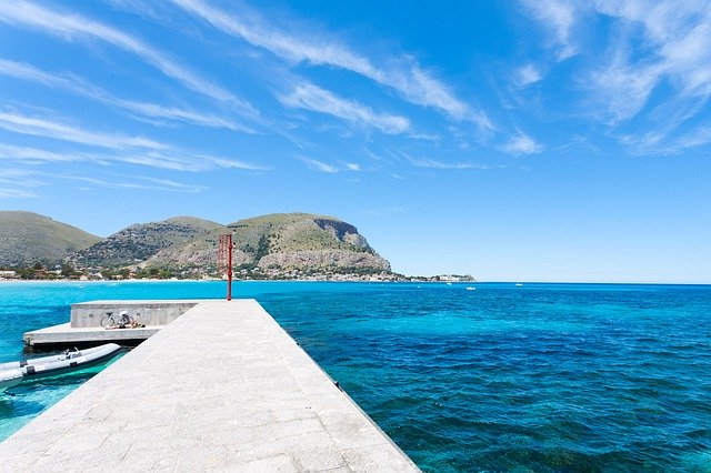 Free download Mondello Palermo Pier -  free photo or picture to be edited with GIMP online image editor