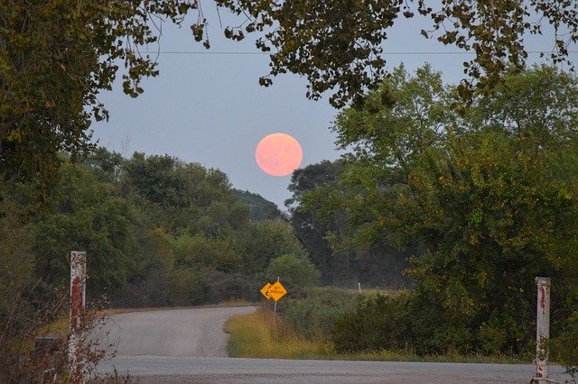 Free download Moon Country Road Rural -  free photo or picture to be edited with GIMP online image editor