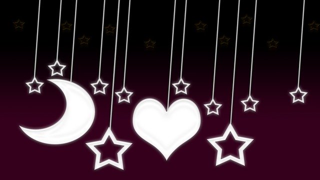 Free download Moon Heart Star -  free illustration to be edited with GIMP free online image editor