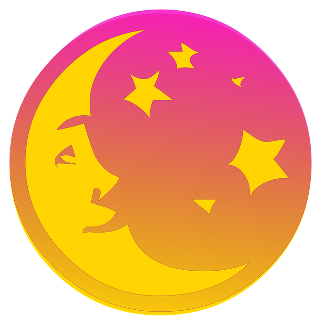 Free download Moon Pink Yellow -  free illustration to be edited with GIMP free online image editor