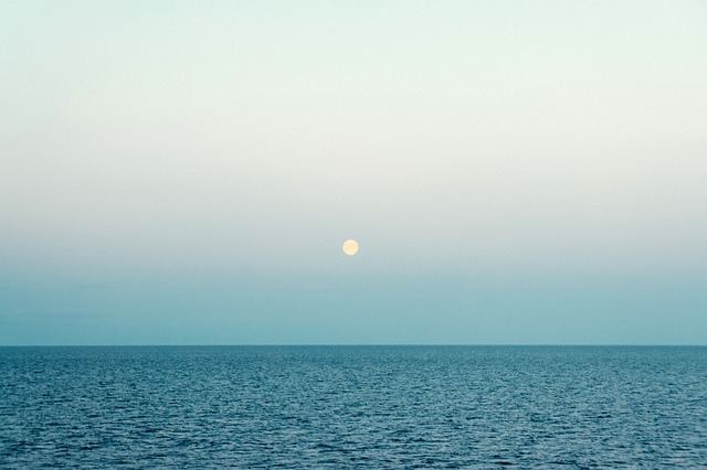 Free download moon sea horizon nature sky free picture to be edited with GIMP free online image editor