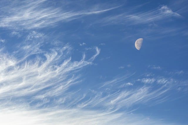 Free download moon sky blue clouds landscape free picture to be edited with GIMP free online image editor