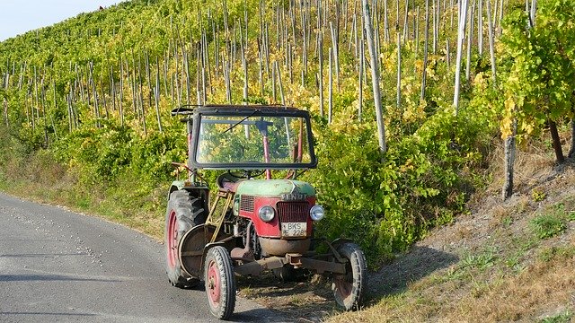 Free download Mosel Wine Harvest Tractor -  free photo or picture to be edited with GIMP online image editor