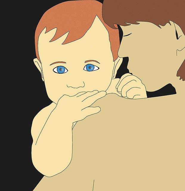 Free download Mother And Son Illustration Blue -  free illustration to be edited with GIMP free online image editor