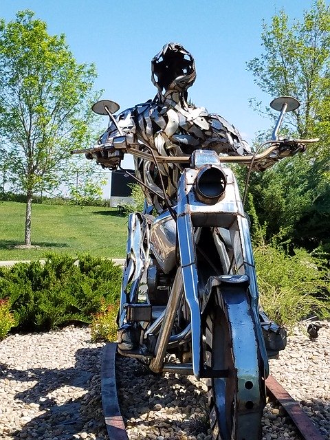 Free download Motorcycle Sculpture Monument -  free photo or picture to be edited with GIMP online image editor