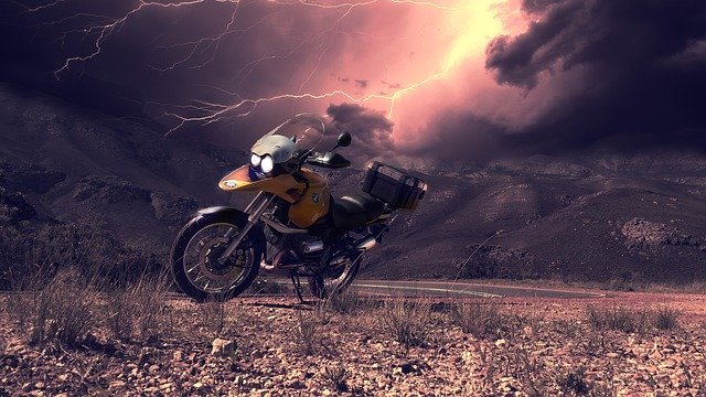 Free download Motorcycle Storm Weather -  free photo or picture to be edited with GIMP online image editor