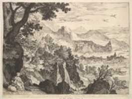 Free download Mountainous Landscape with the Rest on the Flight into Egypt free photo or picture to be edited with GIMP online image editor