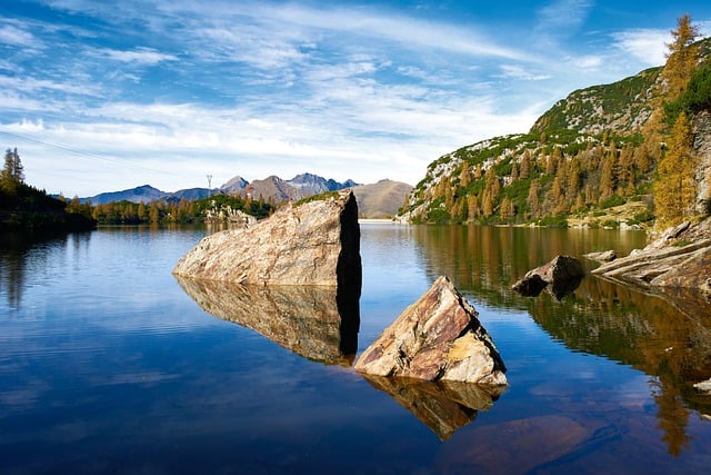 Free download mountain rock trekking reflection free picture to be edited with GIMP free online image editor