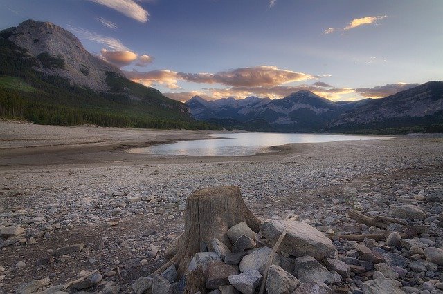 Free download Mountains Lake Stump -  free photo or picture to be edited with GIMP online image editor