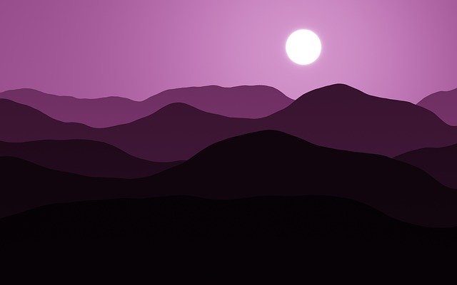 Free download Mountains Moon Purple -  free illustration to be edited with GIMP free online image editor