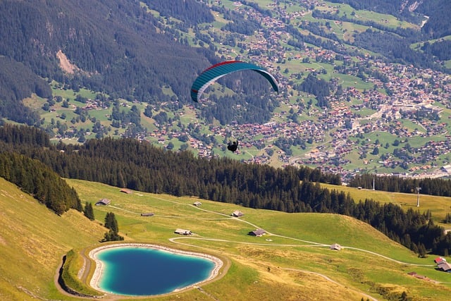 Free download mountains paraglider mountain lake free picture to be edited with GIMP free online image editor