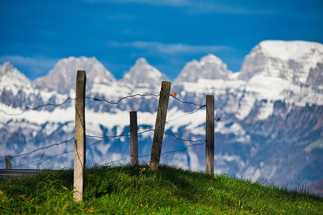 Free download mountains summit snow fence path free picture to be edited with GIMP free online image editor