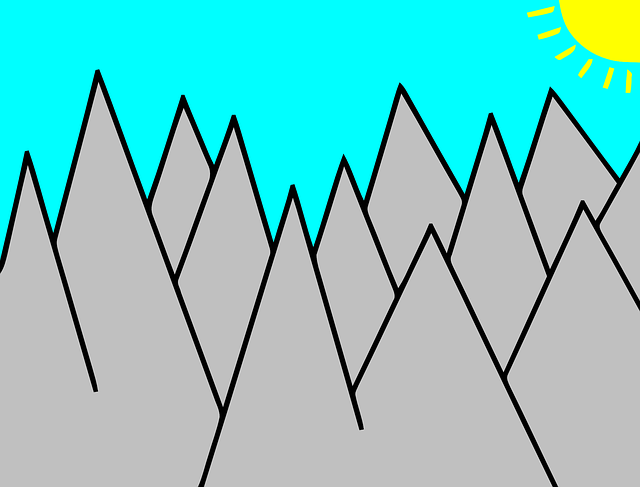 Free download Mountain Sun Landscape - Free vector graphic on Pixabay free illustration to be edited with GIMP free online image editor