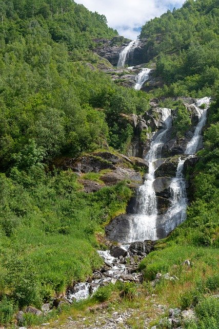 Free download Mountains Waterfall Nature -  free photo or picture to be edited with GIMP online image editor