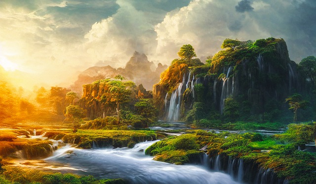 Free download mountains waterfall river trees free picture to be edited with GIMP free online image editor