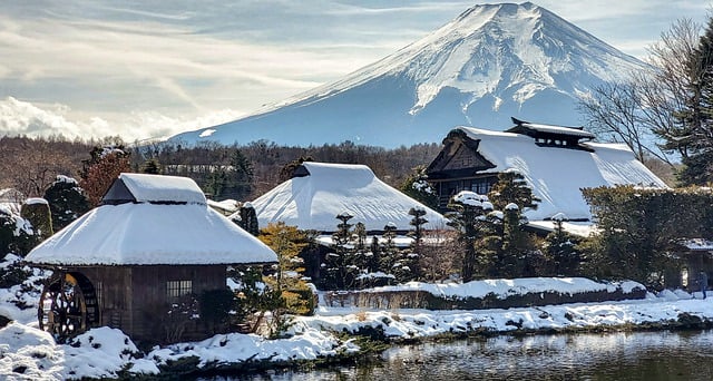 Free download mount fuji natural japan winter free picture to be edited with GIMP free online image editor