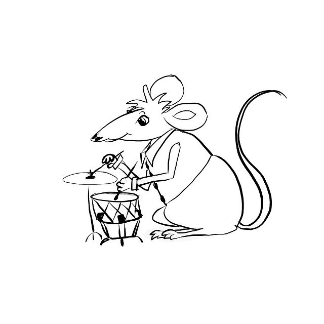 Free download Mouse Cartoon Drums -  free illustration to be edited with GIMP free online image editor