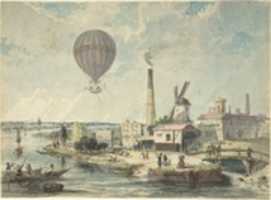 Free download Mr. Green in the Albion Balloon, Having Ascended from Vauxhall, 1842 free photo or picture to be edited with GIMP online image editor