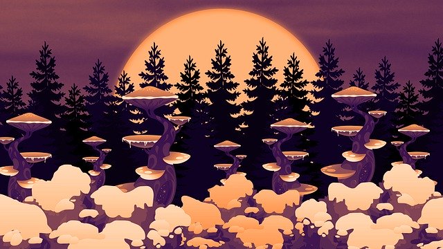 Free download Mushroom Fantasy Snow -  free illustration to be edited with GIMP free online image editor