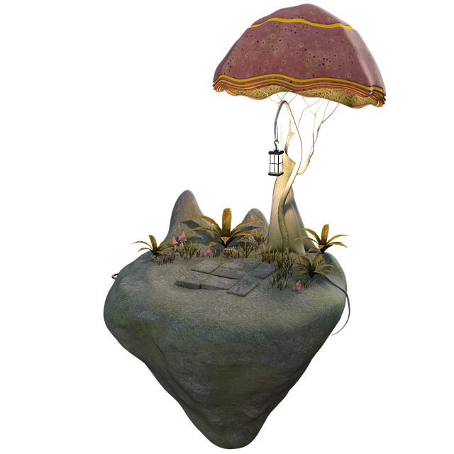 무료 다운로드 Mushroom Island Fantasy 무료 일러스트레이션은 GIMP 온라인 이미지 편집기로 편집할 수 있습니다.