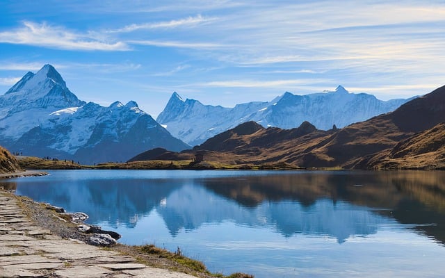 Free download nature wallpaper bachalpsee lake free picture to be edited with GIMP free online image editor