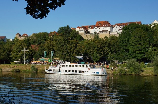 Free download Neckar Marbach Schiller -  free photo or picture to be edited with GIMP online image editor