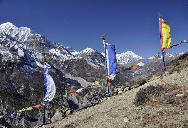 Free download Nepal Prayer Flags Tre -  free photo or picture to be edited with GIMP online image editor