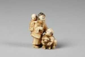 Free download Netsuke of Children with Puppy free photo or picture to be edited with GIMP online image editor