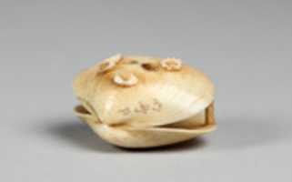 Free download Netsuke of Clamshell Containing Figures and Bird free photo or picture to be edited with GIMP online image editor