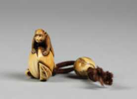 Free download Netsuke of Monkey on Peach free photo or picture to be edited with GIMP online image editor