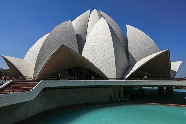 Free download New Delhi India Lotus Temple -  free photo or picture to be edited with GIMP online image editor