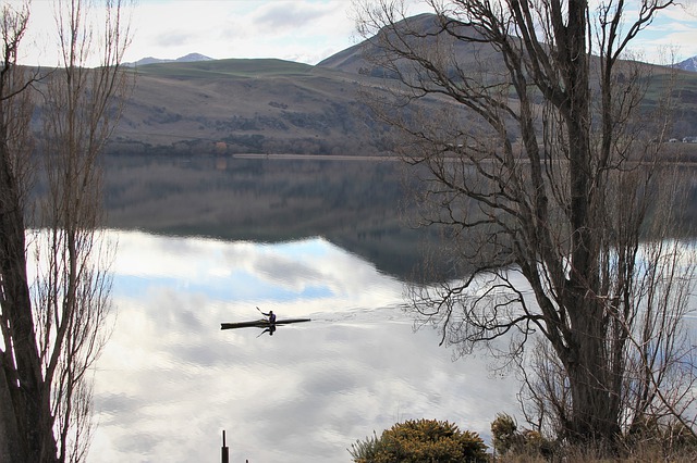 Free download new zealand scenery kayak lake free picture to be edited with GIMP free online image editor