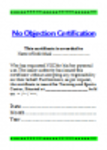 Free download No Objection Certificate Template DOC, XLS or PPT template free to be edited with LibreOffice online or OpenOffice Desktop online