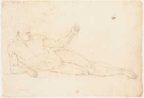 Free download Nude Man Reclining (recto); Man Facing Left with Out-stretched Arms (verso) free photo or picture to be edited with GIMP online image editor