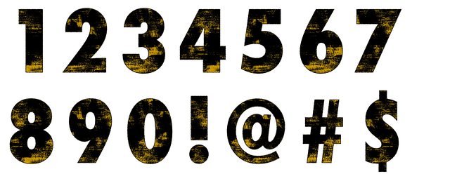 Free download Numbers Grunge Bold -  free illustration to be edited with GIMP free online image editor