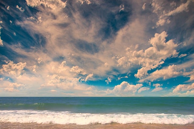 Free download ocean sky sand clouds beach free picture to be edited with GIMP free online image editor