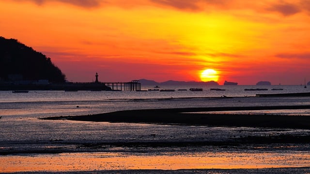 Free download ocean sunset foreshore lighthouse free picture to be edited with GIMP free online image editor