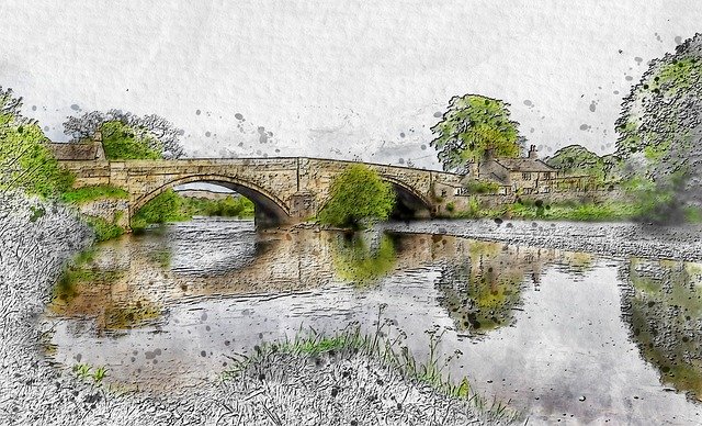 Free download Old Stone Bridge -  free illustration to be edited with GIMP free online image editor